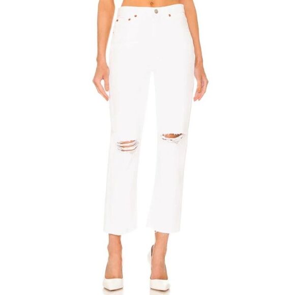 Re/Done White 70s Stove Pipe Jeans Sz. 27 - Picture 1 of 10